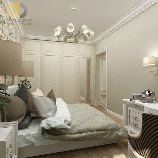 Дизайн спальни в квартире в стиле современная классика – фото 1973