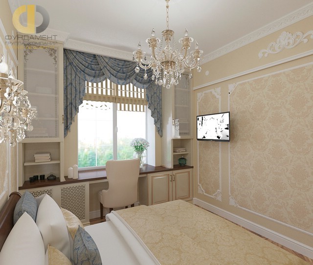 Интерьер классической спальни в ЖК «Искра-Парк»
