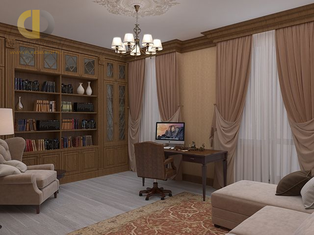 Дизайн кабинета в классическом стиле  – фото 344