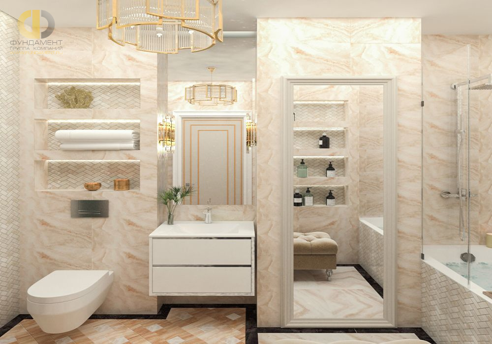 Дизайн интерьера ванной в четырёхкомнатной квартире 131 кв.м в стиле неоклассика16