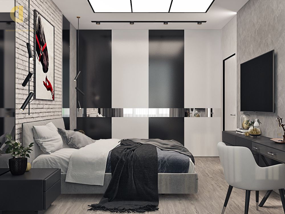 Дизайн интерьера спальни в трёхкомнатной квартире 101 кв.м в современном стиле11