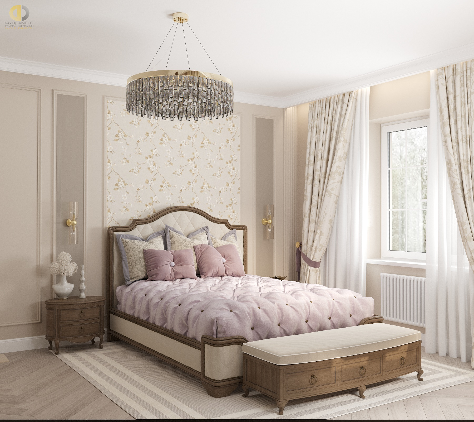 Дизайн спальни в стиле классическом – фото 27