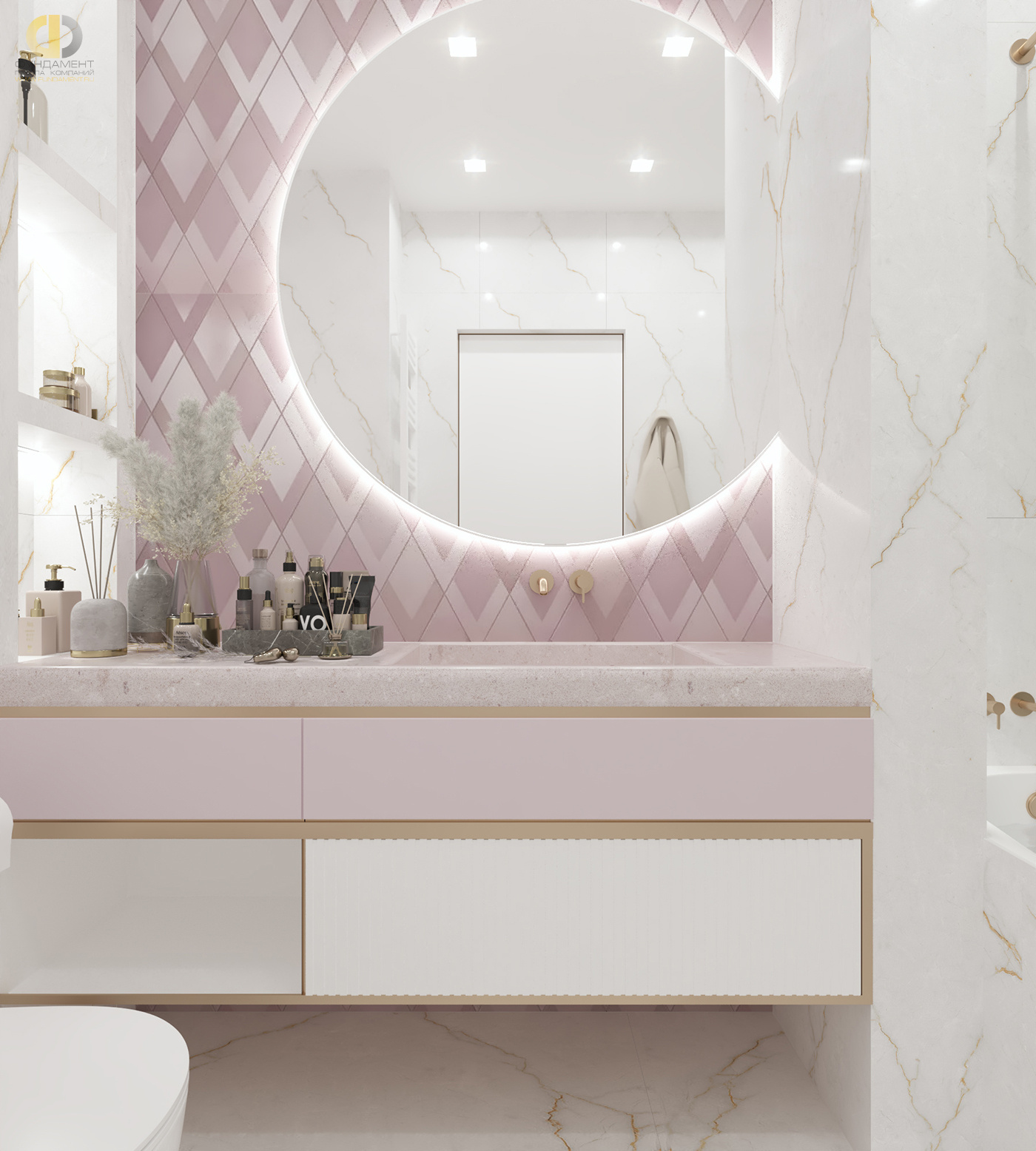Дизайн ванной в стиле неоклассическом – фото 92