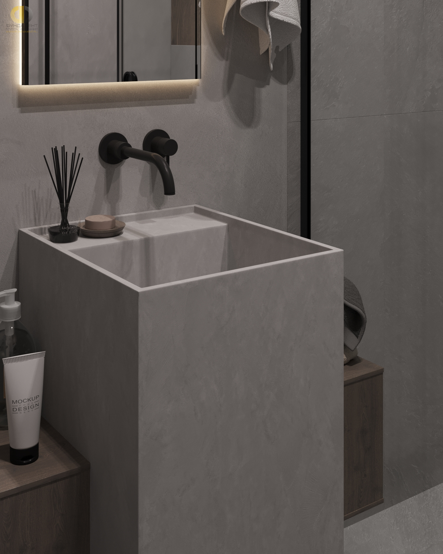 Дизайн ванной в стиле манимализском – фото 42