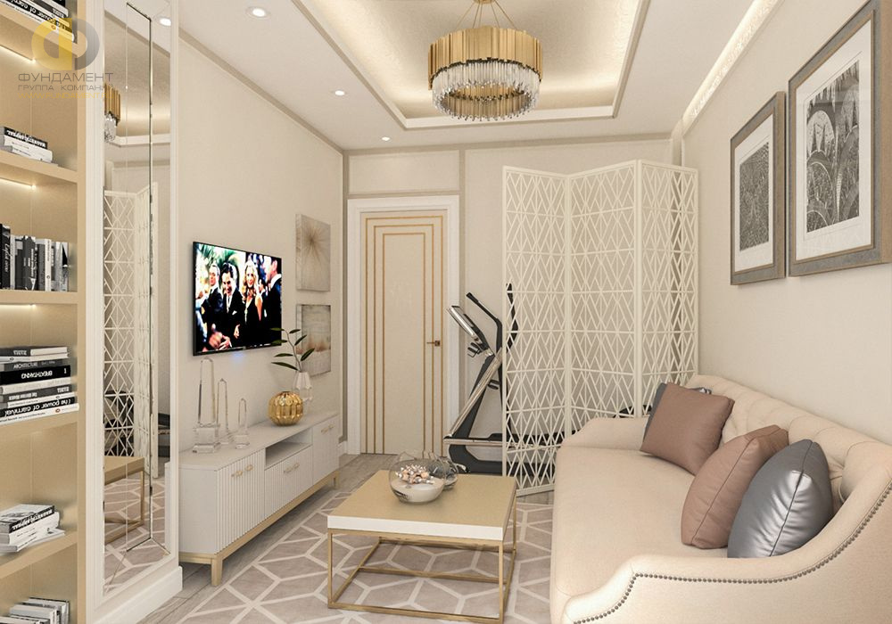 Дизайн интерьера кабинета в четырёхкомнатной квартире 131 кв.м в стиле неоклассика15