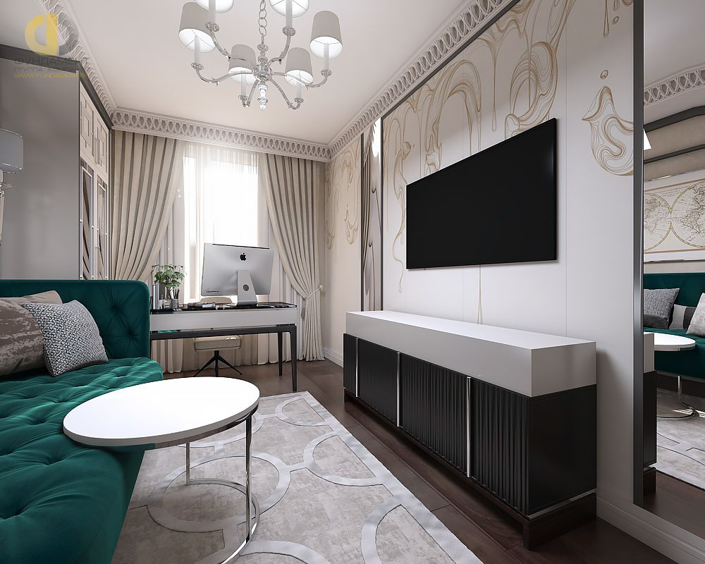 Дизайн интерьера кабинета в шестикомнатной квартире 200 кв.м в стиле ар-деко – фото 209