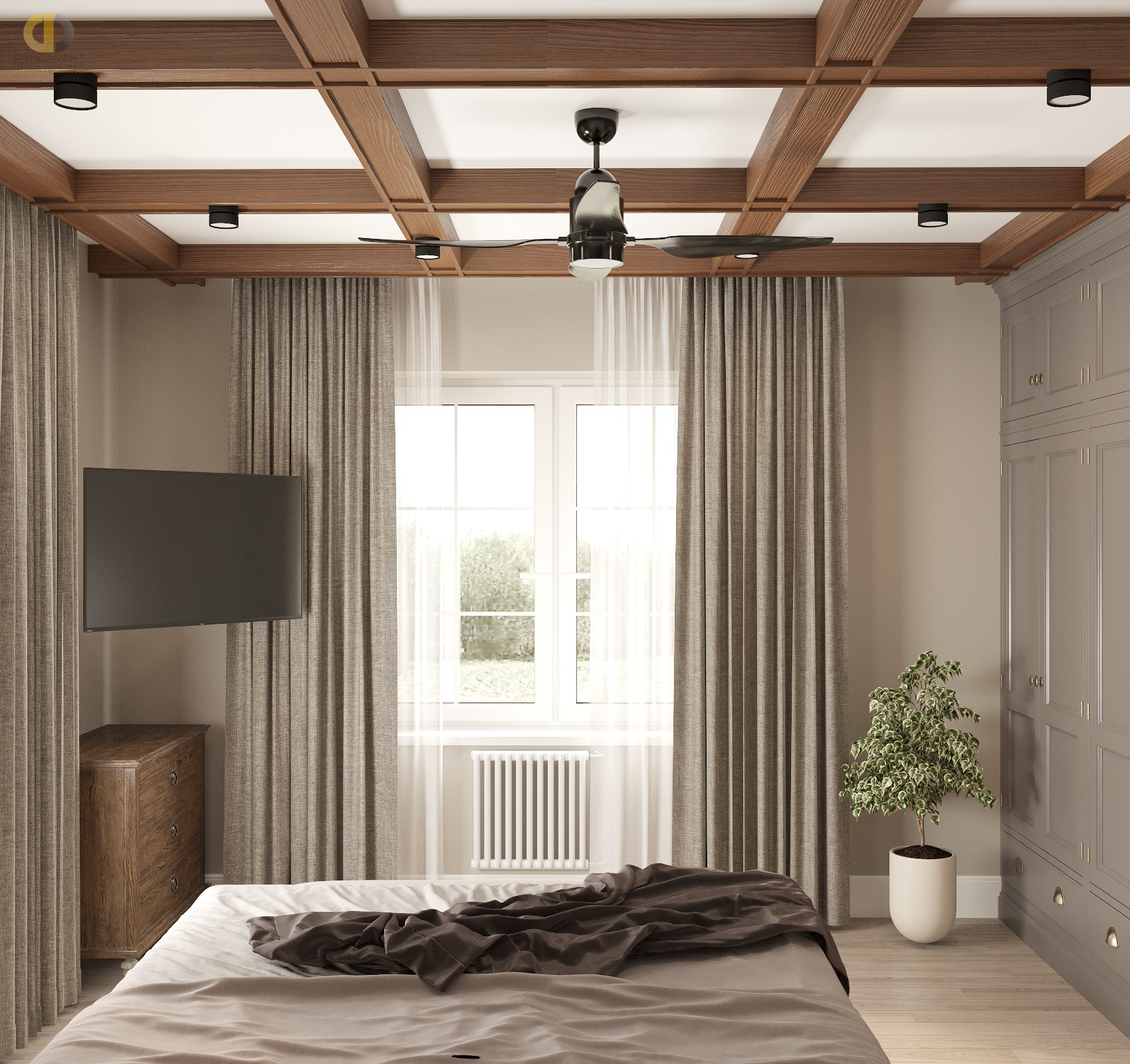 Дизайн спальни в стиле классическом – фото 32