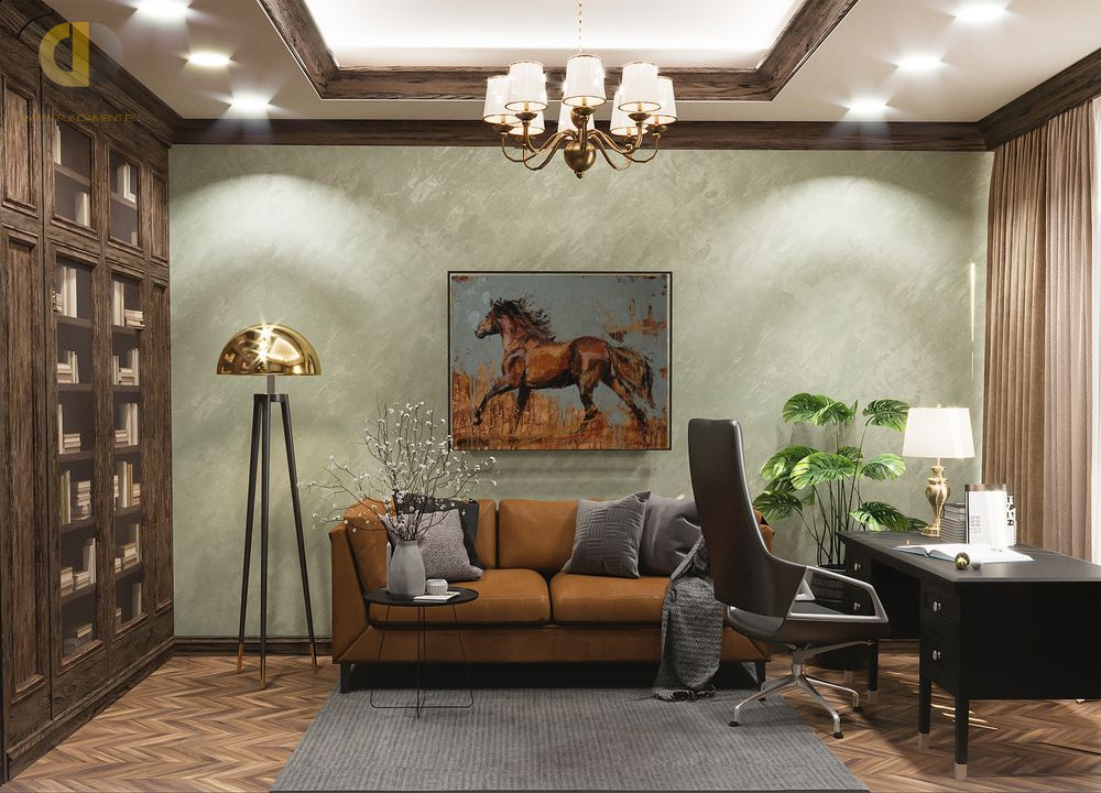 Дизайн интерьера кабинета в пятикомнатной квартире 147 кв. м в стиле эклектика  – фото 206