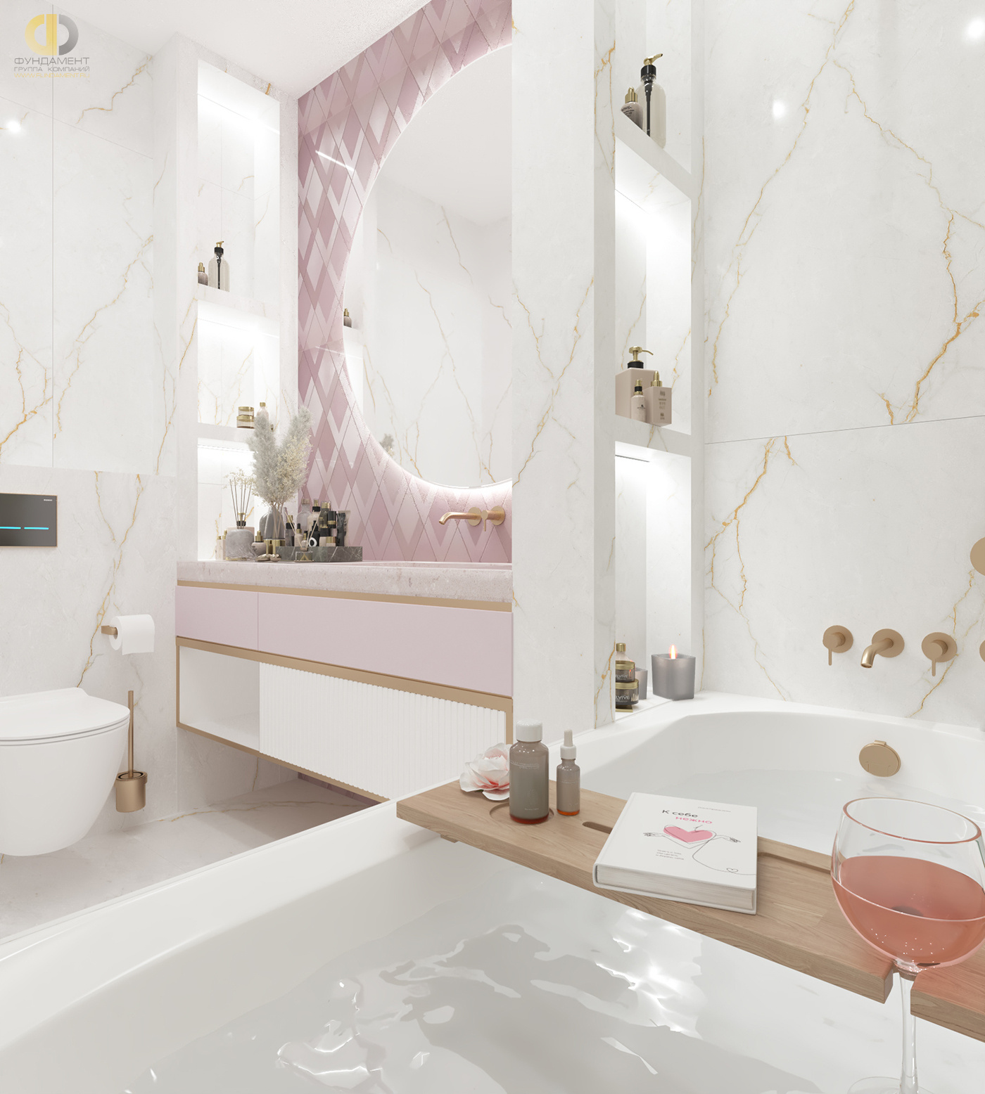 Дизайн ванной в стиле неоклассическом – фото 90