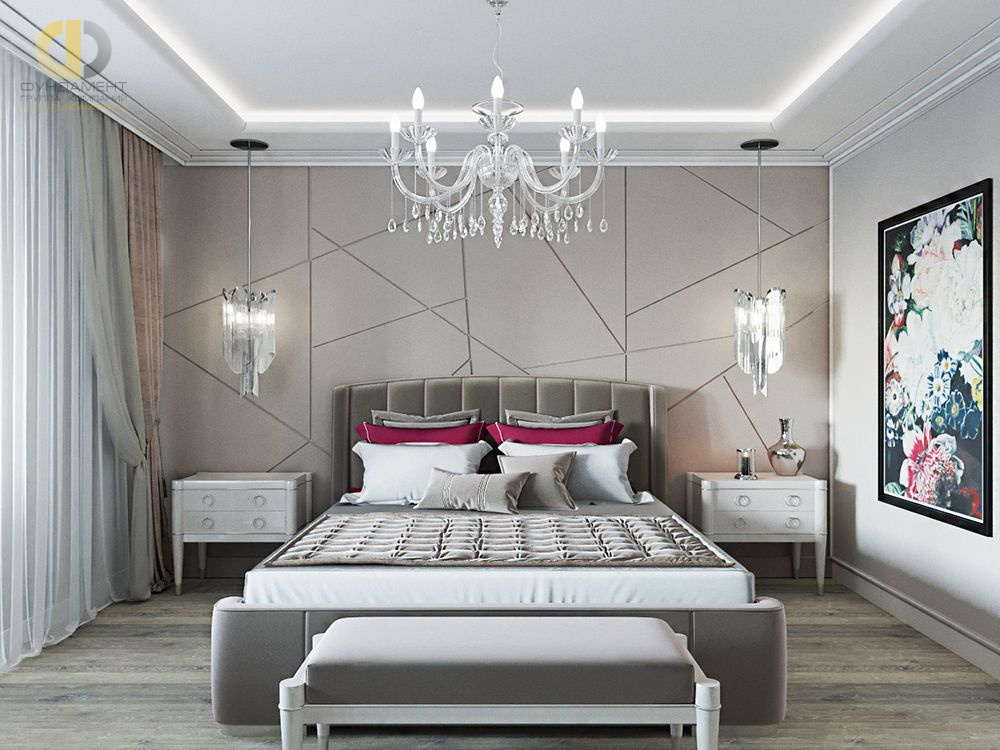 Дизайн интерьера спальни в двухкомнатной квартире 81 кв.м в стиле неоклассика с элементами ар-деко15