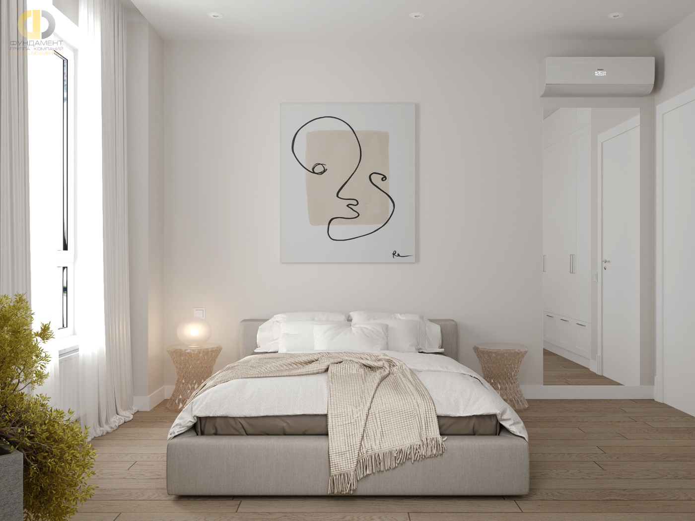 Дизайн спальни в стиле манимализском – фото 212
