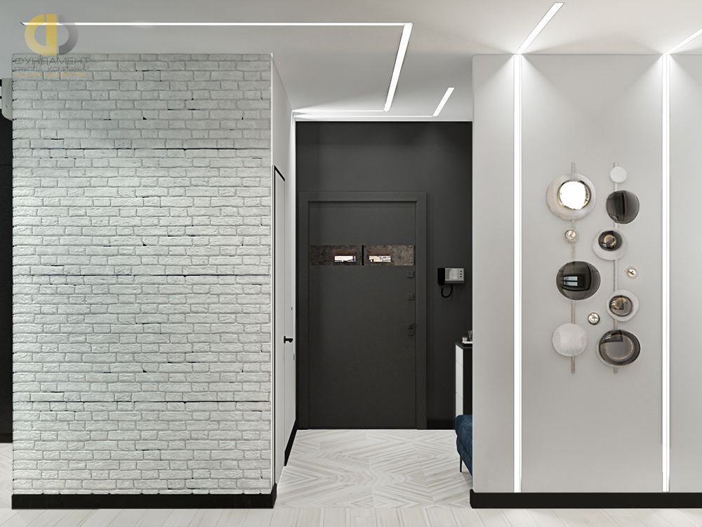 Дизайн интерьера коридора в трёхкомнатной квартире 101 кв.м в современном стиле25