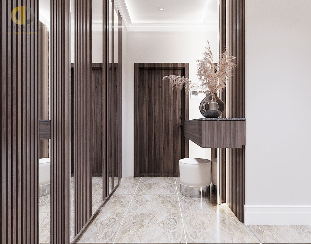 Дизайн интерьера коридора в трёхкомнатной квартире 131 кв.м в современном стиле13