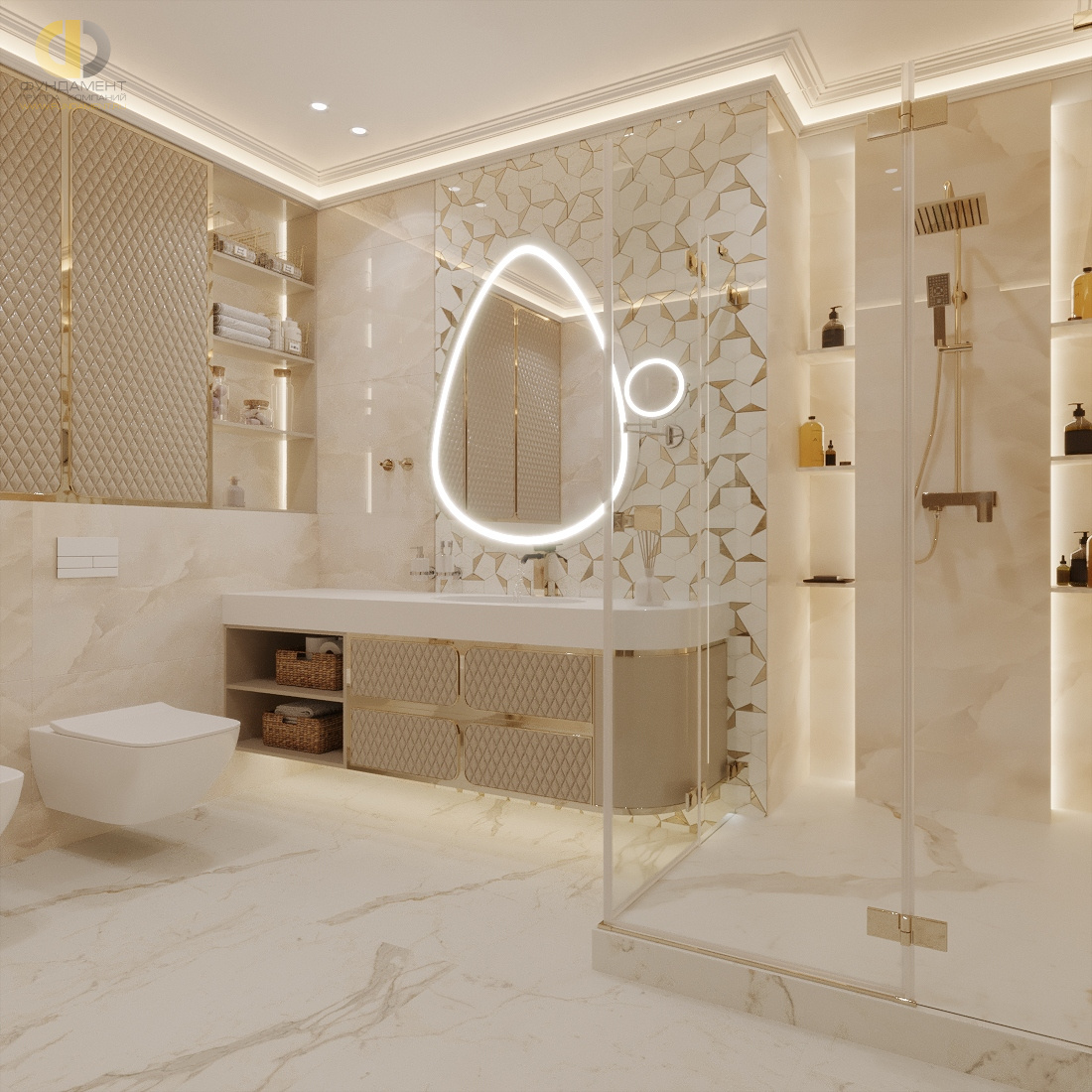 Дизайн ванной в стиле арт-деко – фото 202