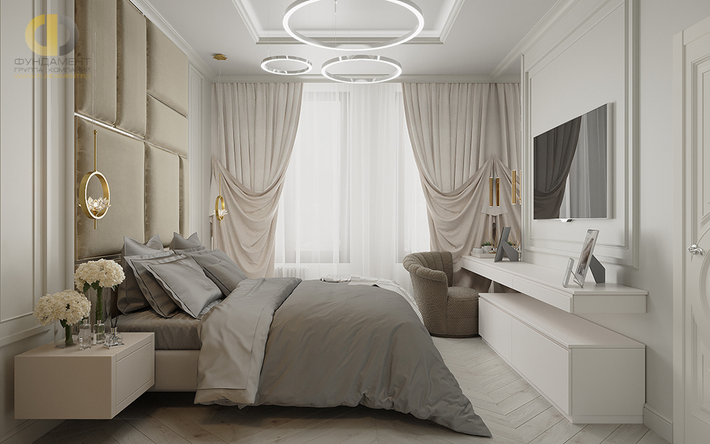 Дизайн спальни в стиле неоклассическом – фото 51