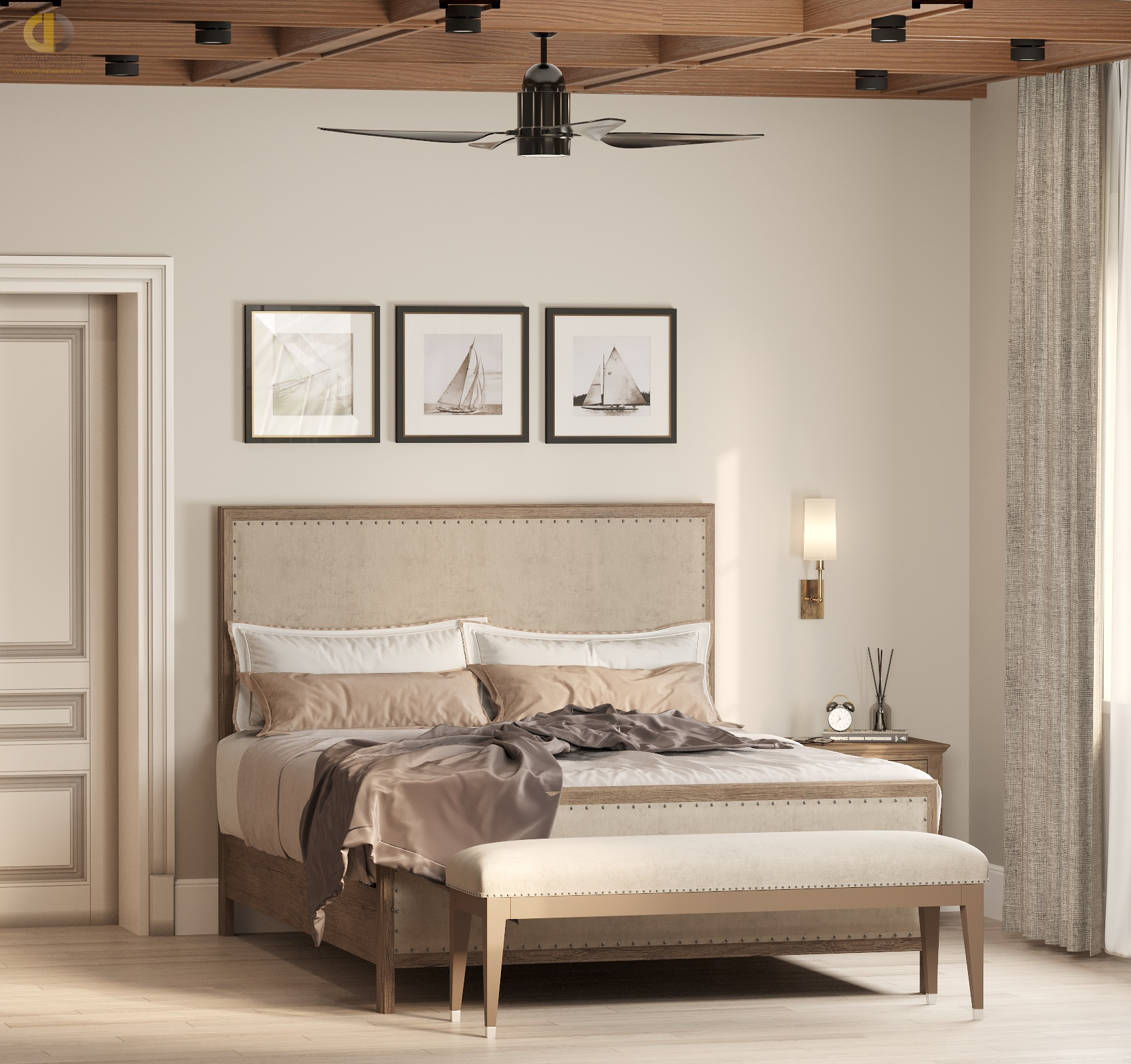Дизайн спальни в стиле классическом – фото 33