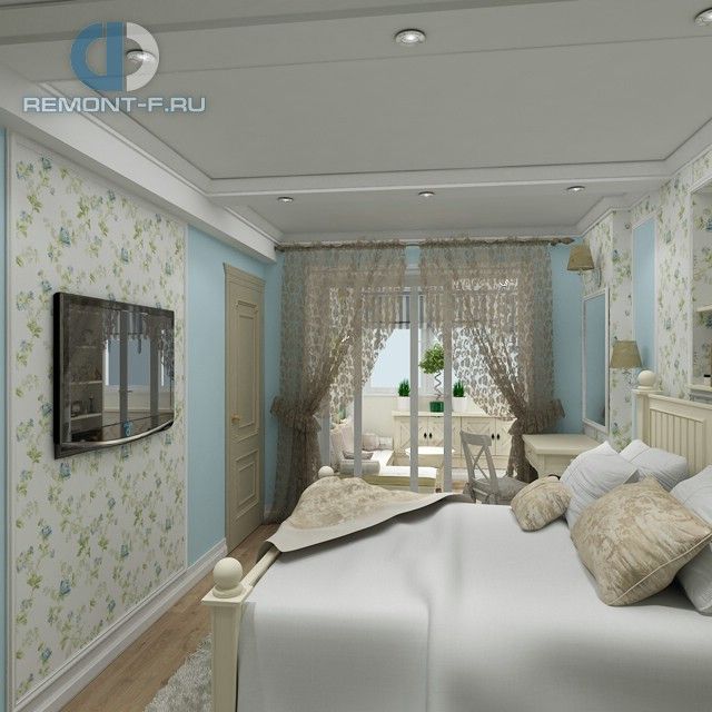 Спальня в стиле дизайна прованс по адресу г. Москва, Васильцовский стан, д. 7, к. 1, 2015 года