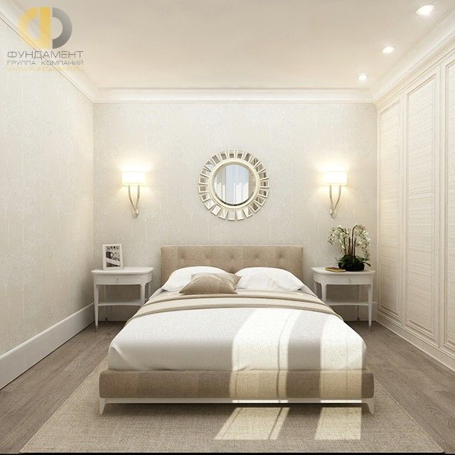 Спальня в стиле дизайна неоклассика по адресу г. Москва, Бережковская набережная, д. 12, 2016 года