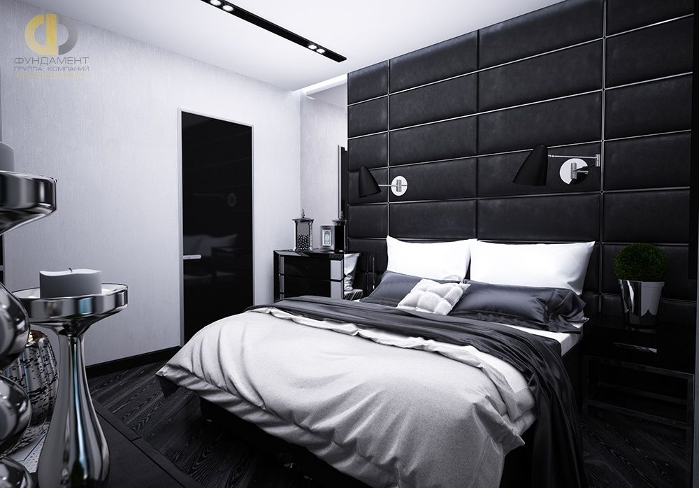 Интерьер спальни с черной глянцевой мебелью. Фото и примеры