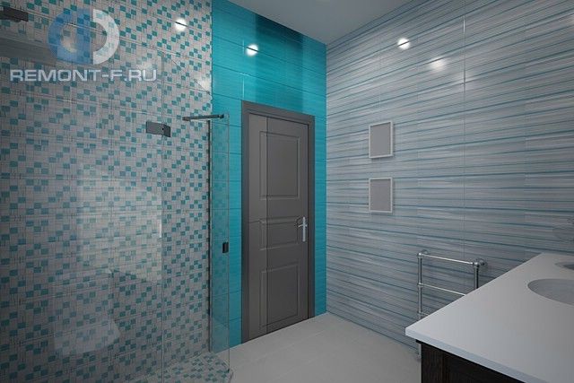 Дизайн ванной в интерьере дома из бруса 154 кв. м