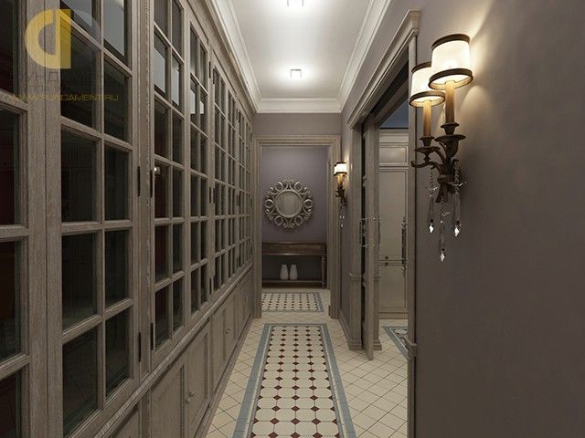 Дизайн коридора в синем цвете - фото