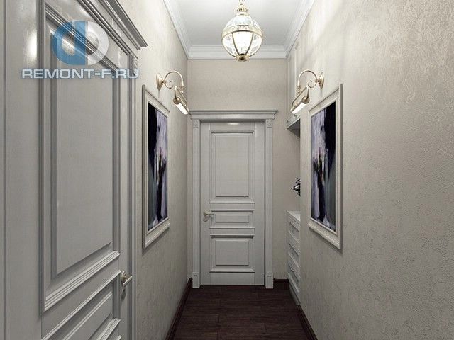 Дизайн коридора в 4-комнатной квартире 106 кв. м в стиле неоклассика