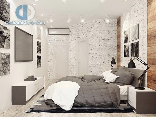 Спальня в стиле дизайна лофт по адресу ул. Дмитрия Ульянова, д. 32, 2014 года