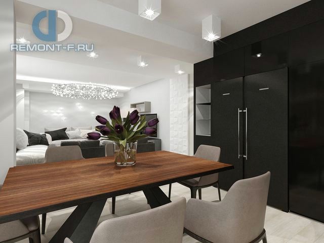 Дизайн гостиной в черном цвете - фото