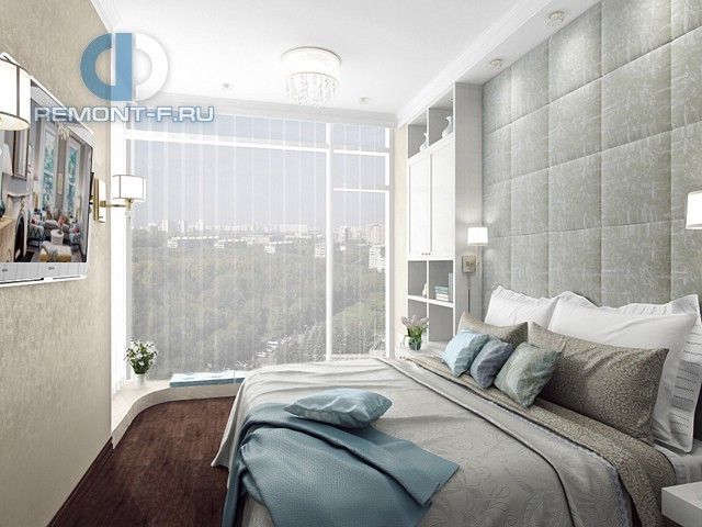 Дизайн спальни в 4-комнатной квартире 106 кв. м в стиле неоклассика