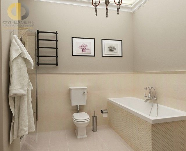 ванная в двухкомнатной квартире в стиле неоклассика
