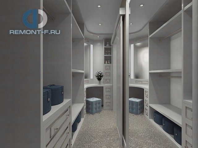 Дизайн гардероба в 4-комнатной квартире 106 кв. м в стиле неоклассика