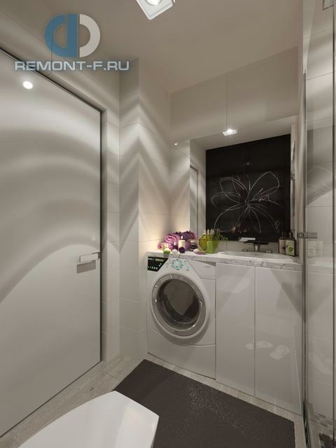 Дизайн ванной в интерьере квартиры 97 кв. м в стиле минимализм на Марксистской