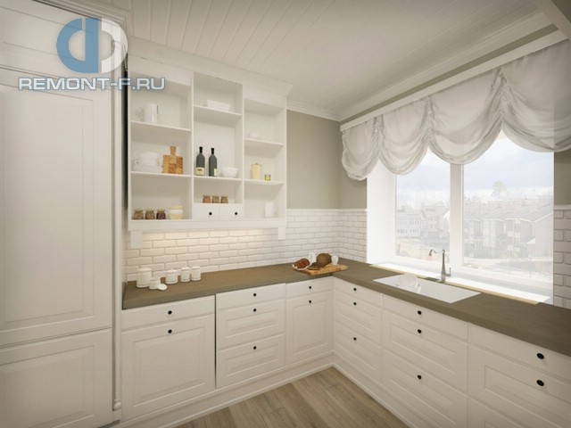 Дизайн белой угловой кухни 9 кв. м. Фото интерьера 2016