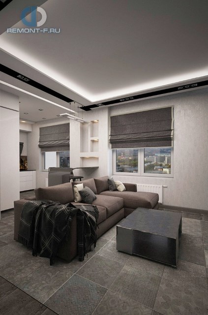 Дизайн стандартной однокомнатной квартиры 40 кв м