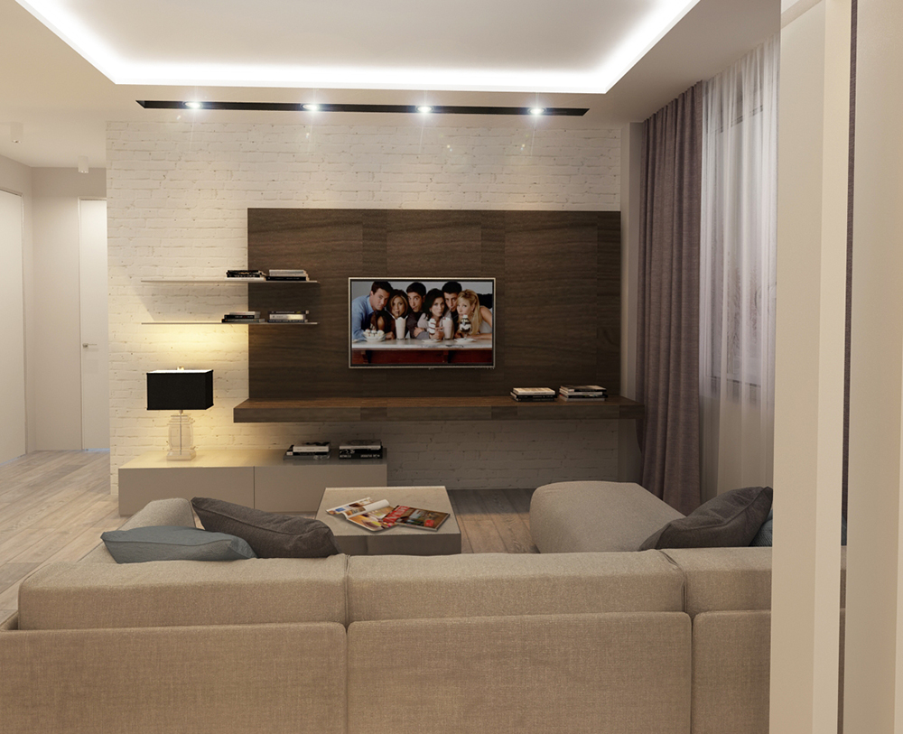 На фото:Интерьер гостиной в квартире в современном стиле