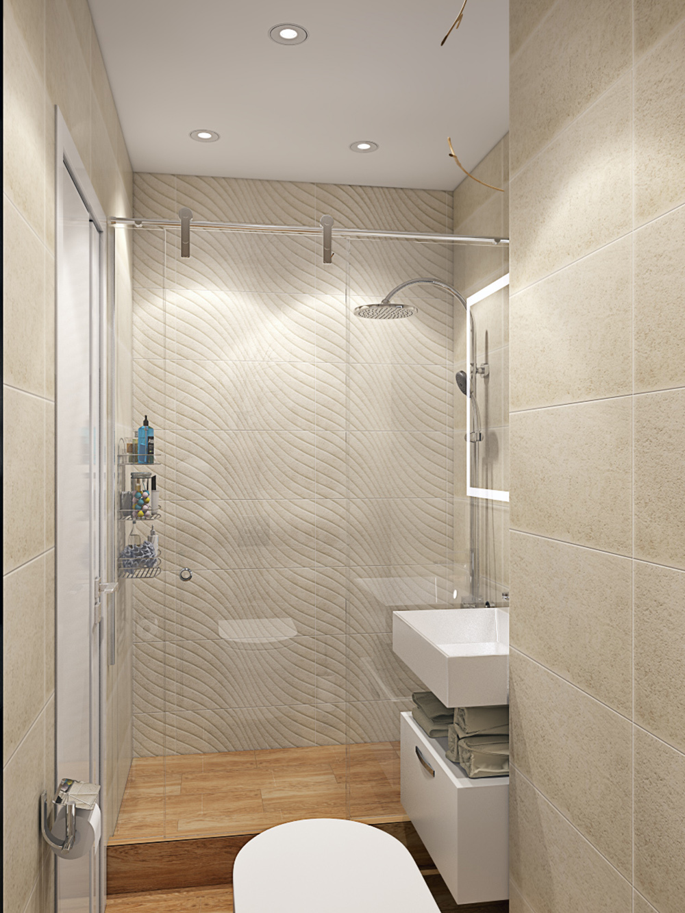 На фото:Интерьер ванной в квартире в современном стиле