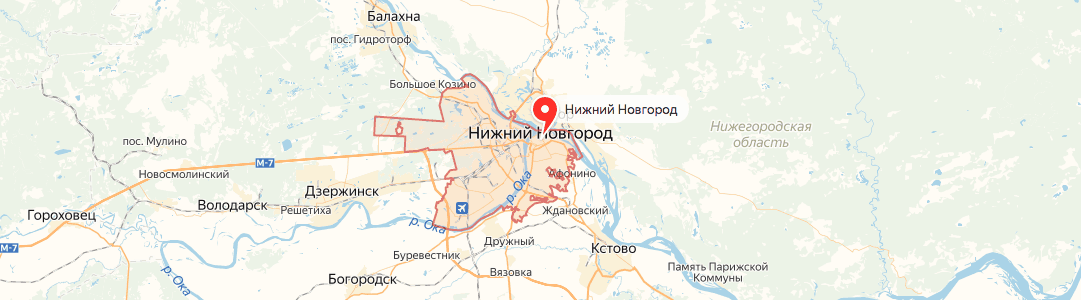 Нижний Новгород на карте