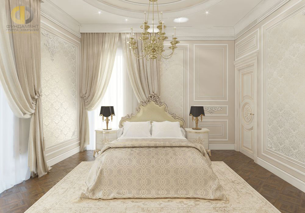 Дизайн интерьера спальни в классическом стиле 2018