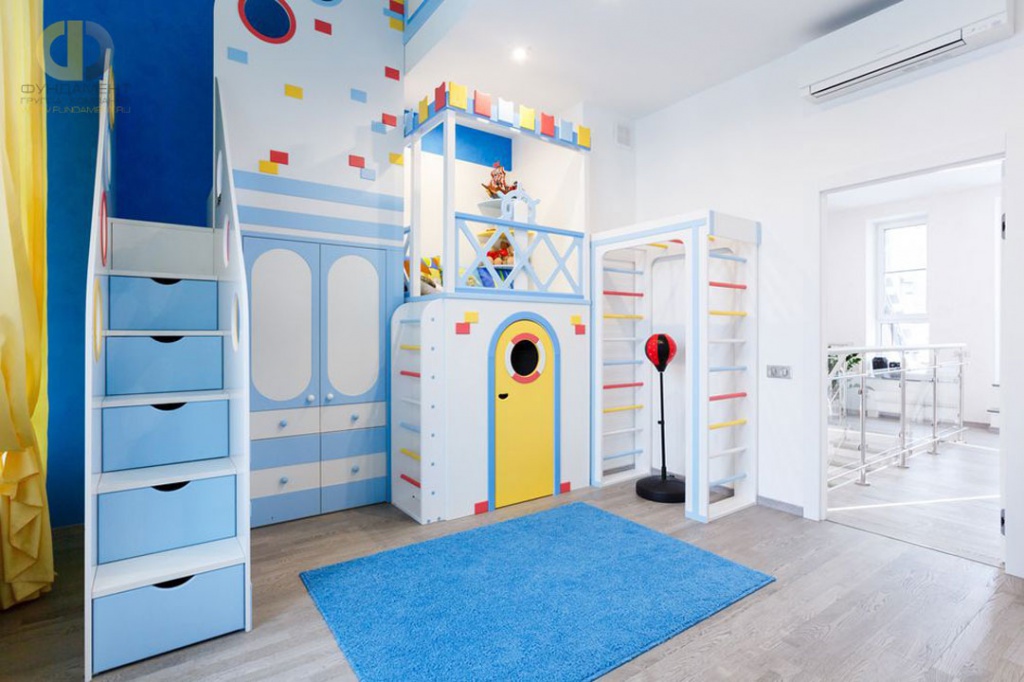 Детская комната в современном стиле в квартире. Фото 2018