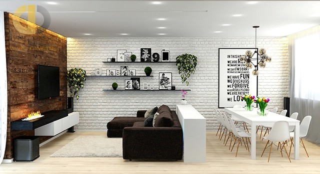 Дизайн интерьера квартиры лофт
