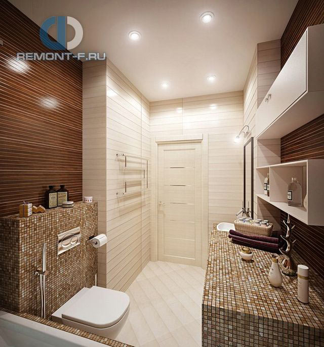 Ремонт ванной комнаты с мозаичной отделкой