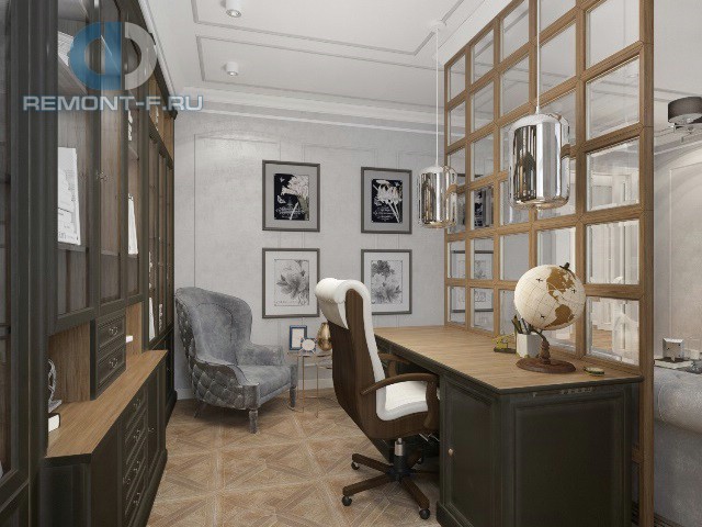 Интерьер кабинета в гостиной квартиры на Ломоносовском проспекте 