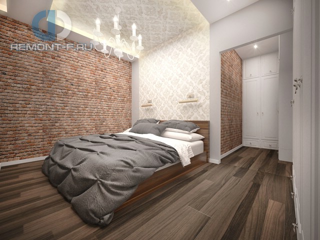 Ремонт спальни в стиле лофт с элементами современной классики