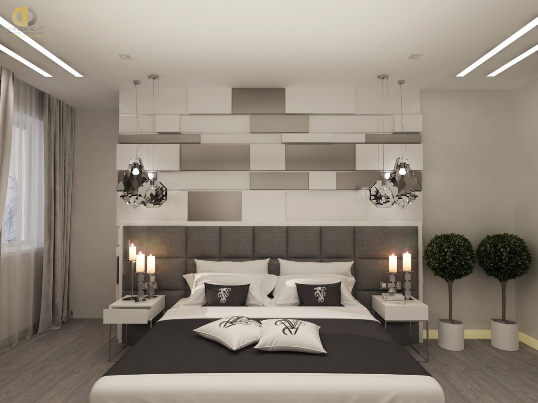 Дизайн помещений трехкомнатной квартиры в ЖК «Эдельвейс» – спальня