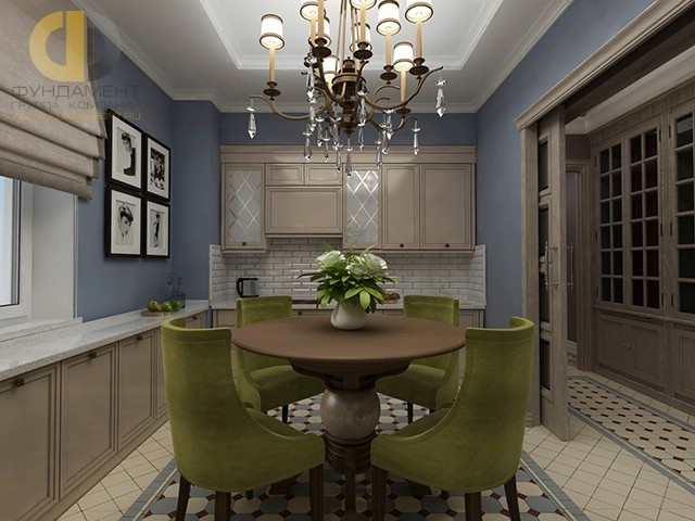 Интерьер кухни в стиле современная классика в квартире
