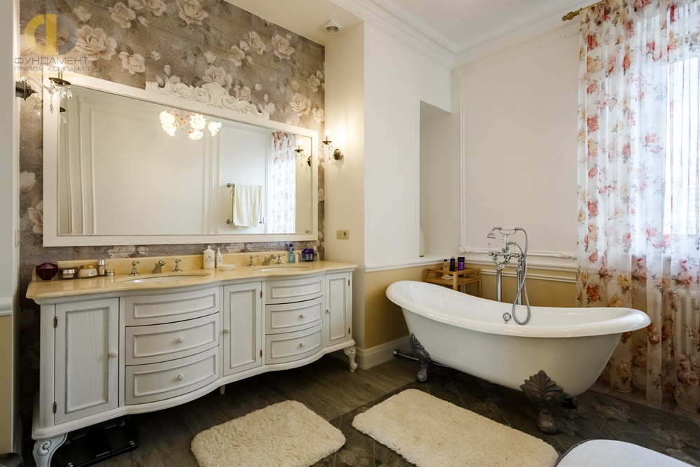 Ремонт ванной комнаты в классическом стиле. Студия дизайна интерьера ГК «Фундамент»