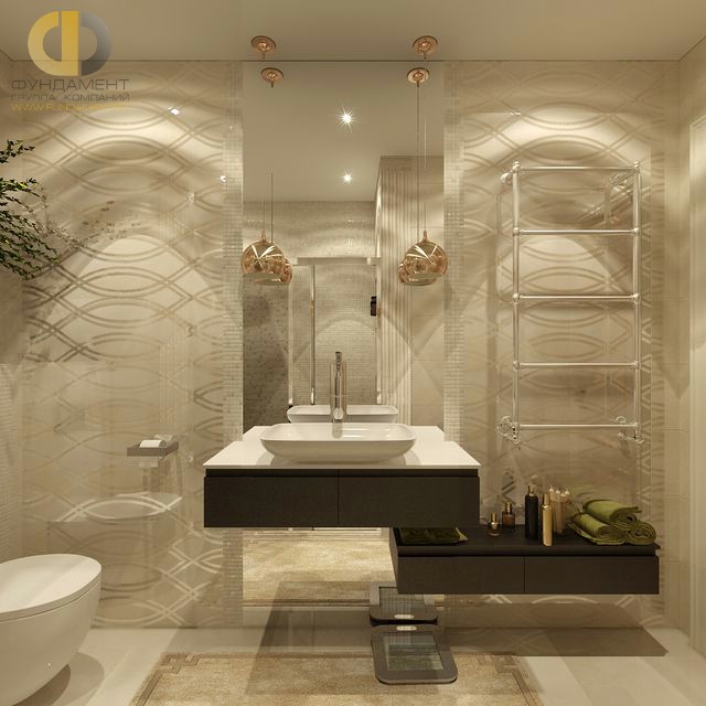 Современные идеи в дизайне ванной комнаты в стиле арт-деко. Фото 2016