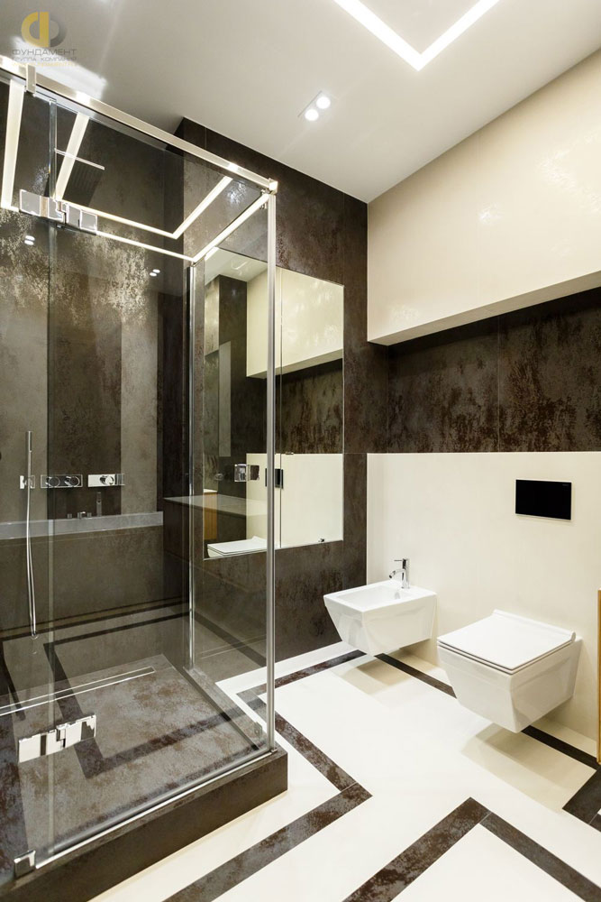 Ванная комната в современном стиле в ЖК «Мосфильмовский»