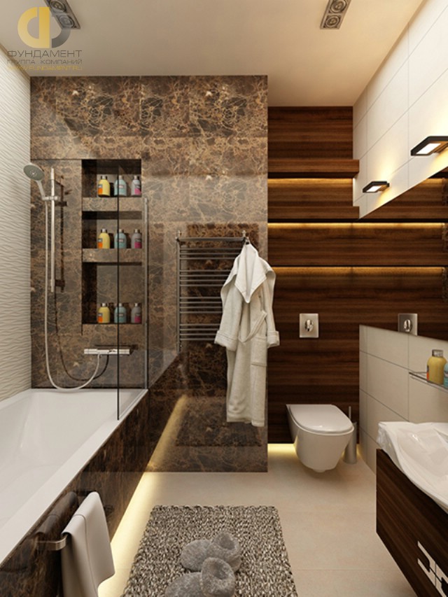 Современные идеи в дизайне ванной комнаты с LED-подсветкой. Фото 2016
