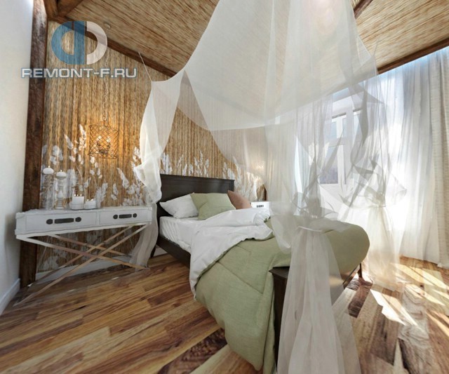 Спальня в стиле бунгало в 4-комнатной квартире на Маломосковской